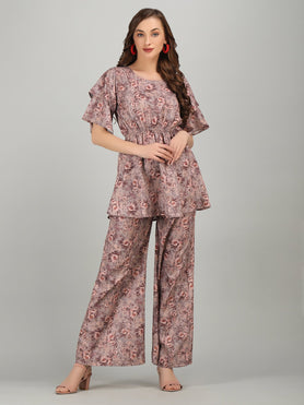 LADY CRAZY Women's Print Co-Ord Set Relaxed Fit for Women